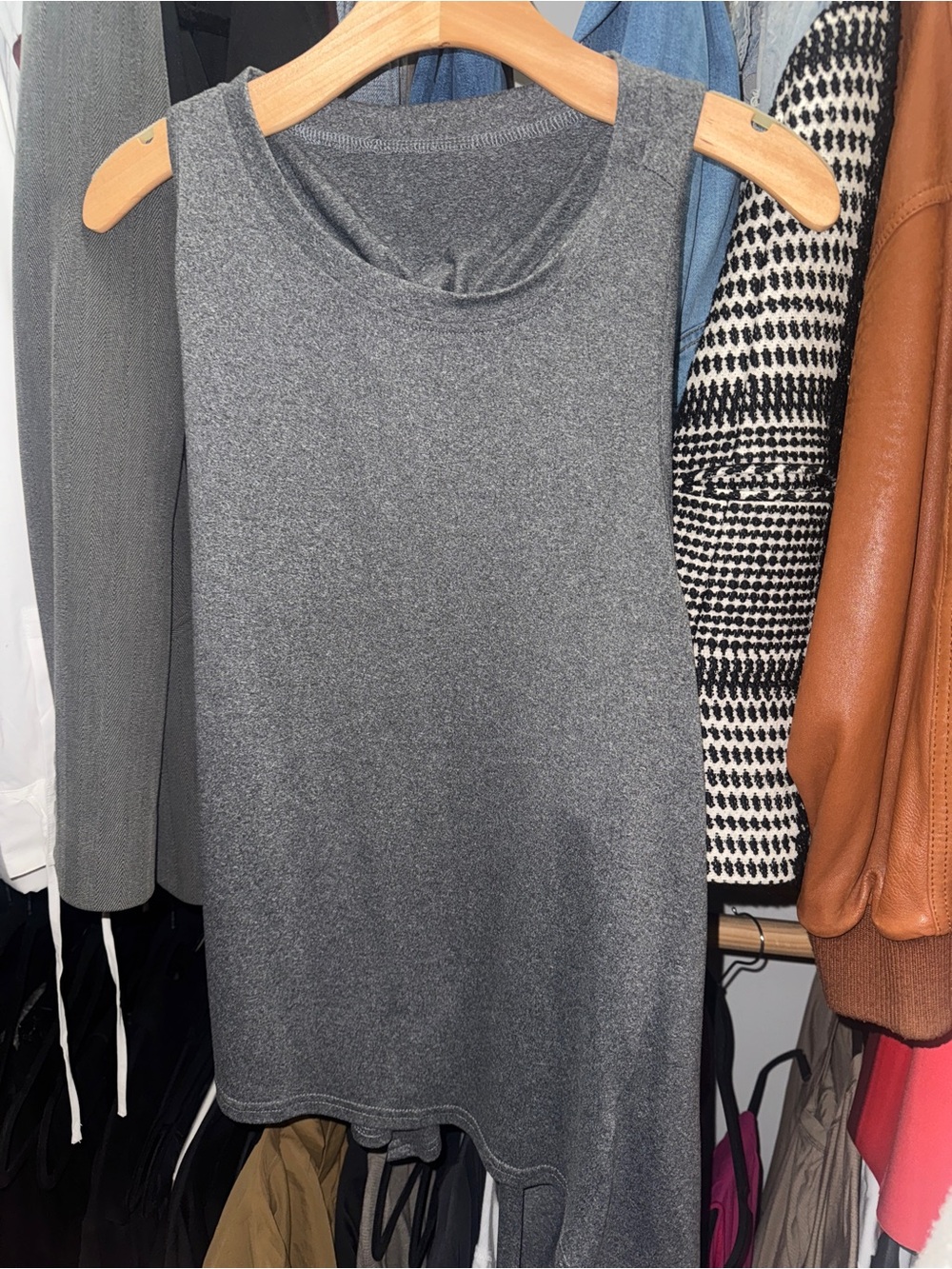 Grey Sleeveless Knit Tank Top